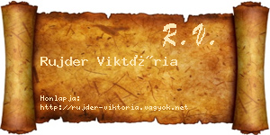 Rujder Viktória névjegykártya
